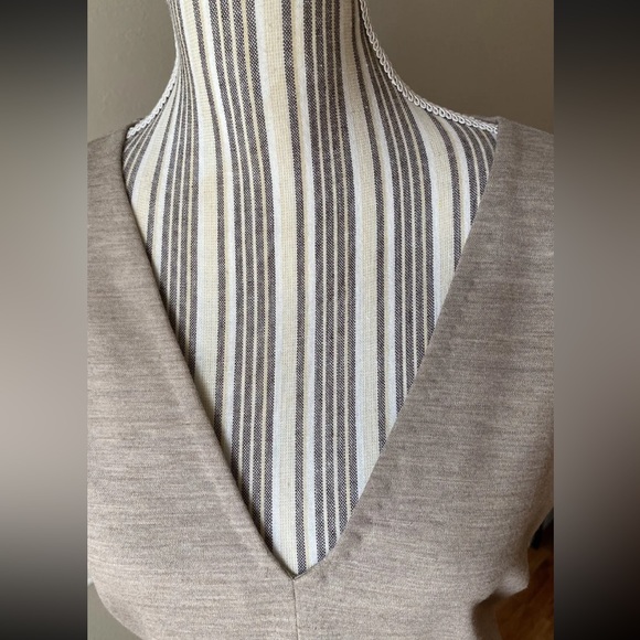 Max Mara Sheath Dress MAXMARA Stretch Wool Fitted Pleated Peek a Boo Hem 46 12 L - Picture 2 of 12